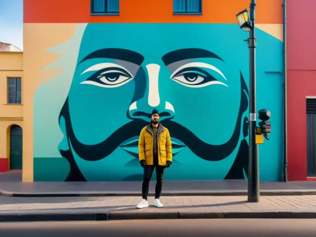 Arte callejero en Uruguay: mural con mensaje revolucionario y colores vibrantes