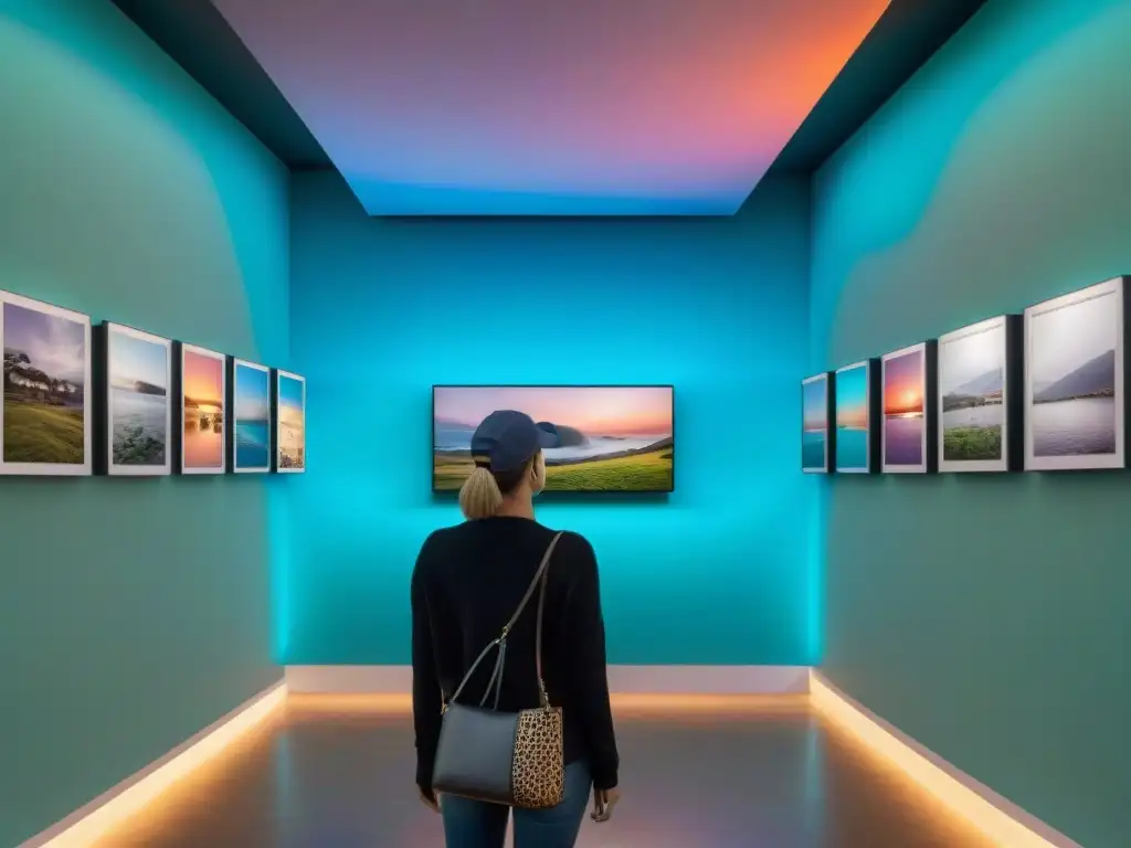 Inmersión en arte contemporáneo Uruguay con interactividad en galería futurista