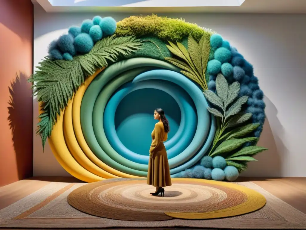 Arte contemporáneo en Uruguay: instalación de materiales biodegradables evocando armonía con la naturaleza