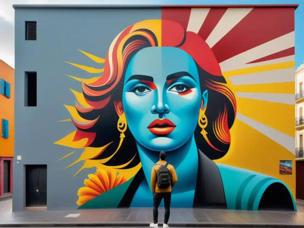 Arte contemporáneo uruguayo: mural vibrante en Montevideo fusiona tradición y modernidad, reflejando desafíos actuales