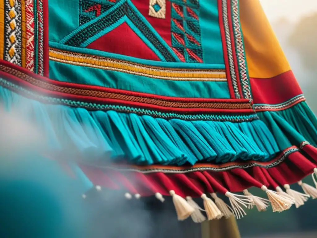 Arte textil uruguayo innovación tradición en una vibrante y detallada pieza de arte con ricos colores y diseños creativos