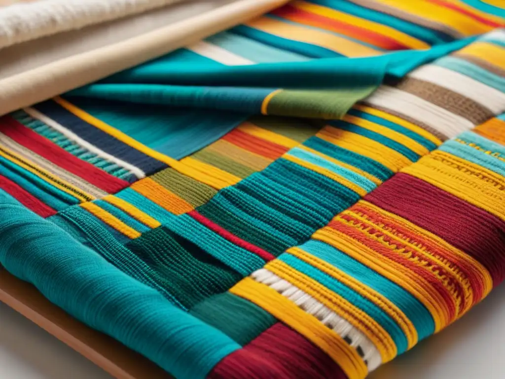 Arte textil contemporáneo Uruguay: Obra vibrante que fusiona técnicas tradicionales con materiales innovadores en una pieza colorida y compleja