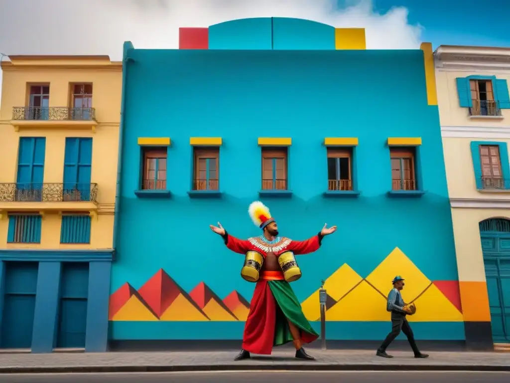 Arte urbano impacto cultural Uruguay: Mural vibrante en Montevideo fusiona folklore y modernidad