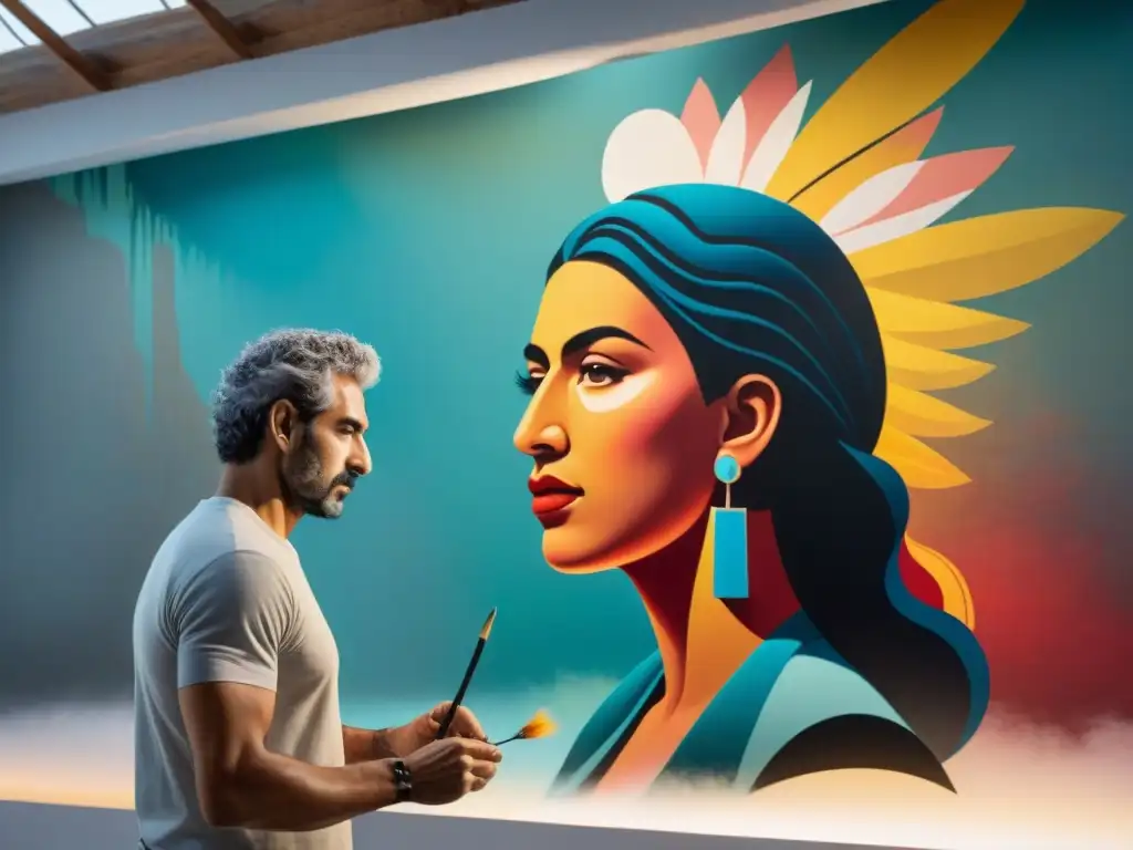 Artistas de Uruguay y el mundo crean murales colaborativos en un vibrante taller de arte contemporáneo, reflejando la fusión de estilos y culturas