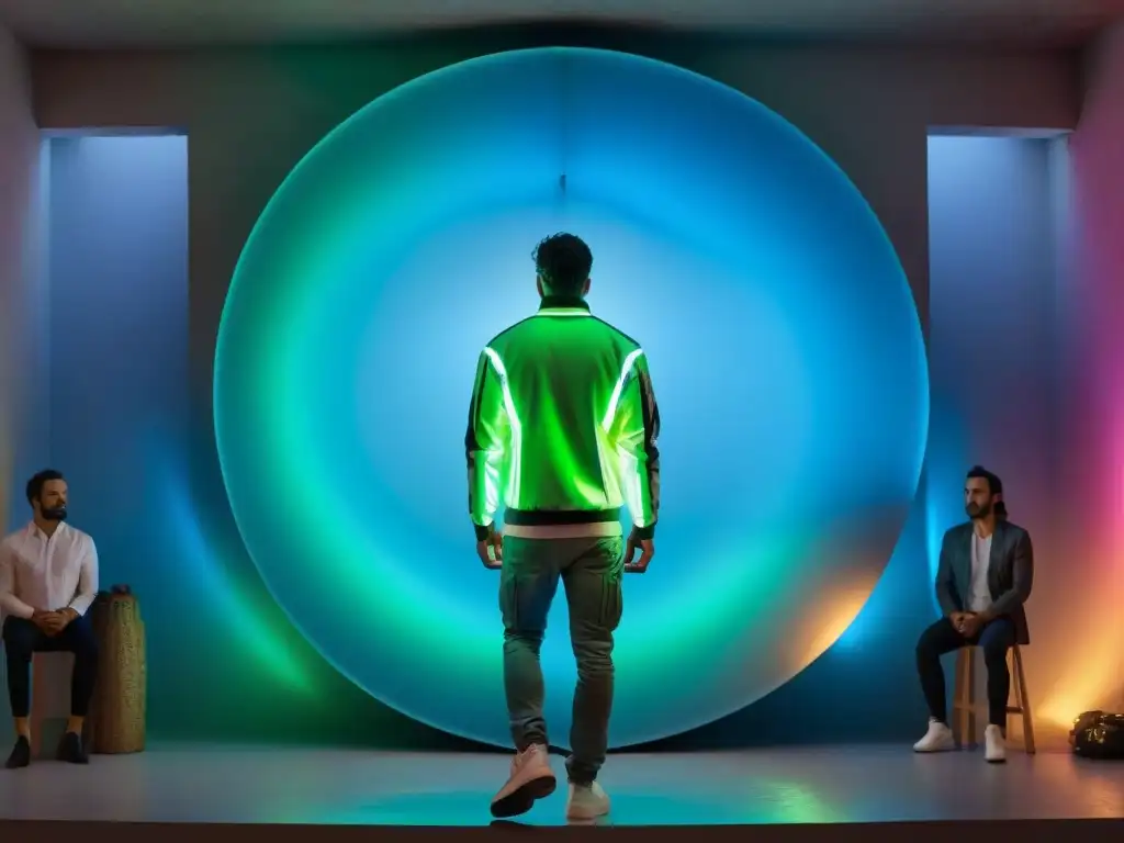 Artistas uruguayos crean performance innovadora con luces neón y espejos