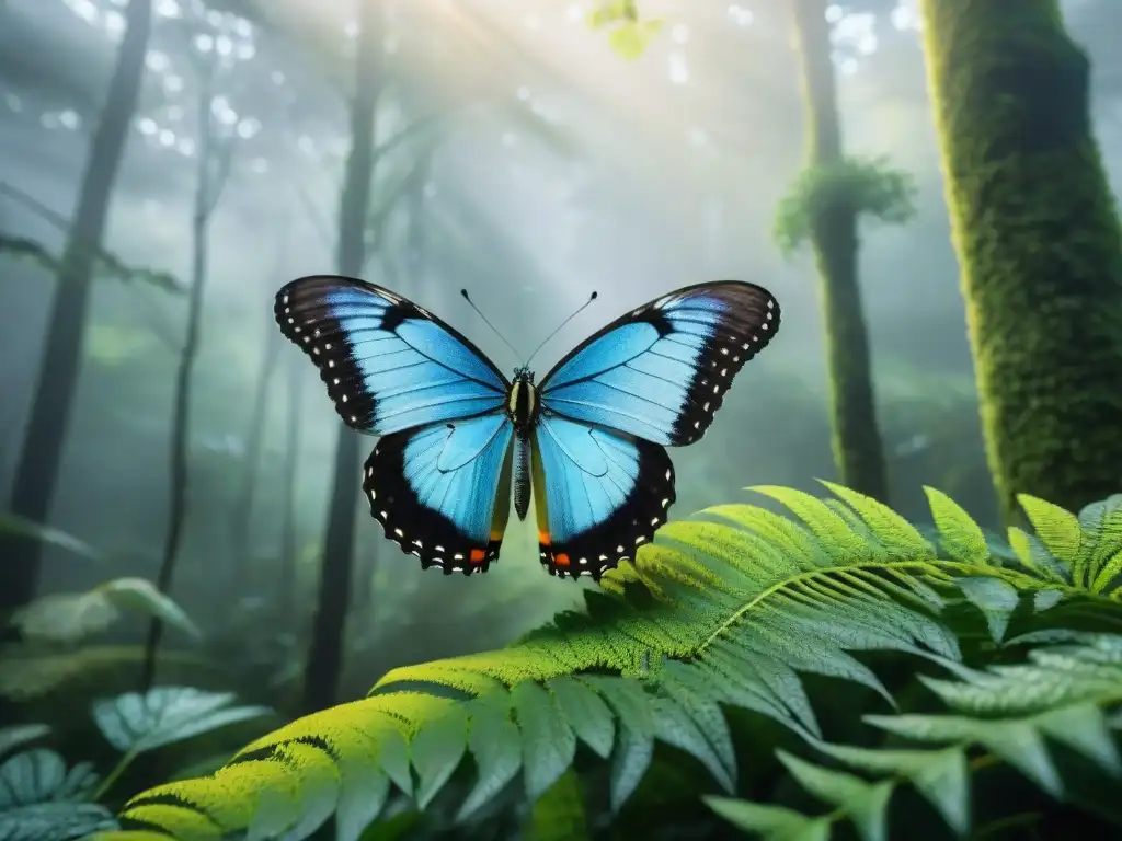 Un bosque exuberante y vibrante en Uruguay, detallado y vívido, evocando tranquilidad y conexión con la naturaleza