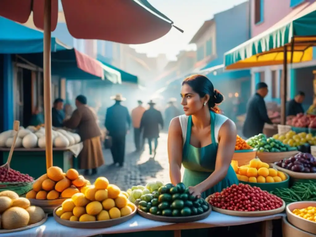 Fotografía contemporánea en Uruguay: Artesanías locales en un mercado callejero