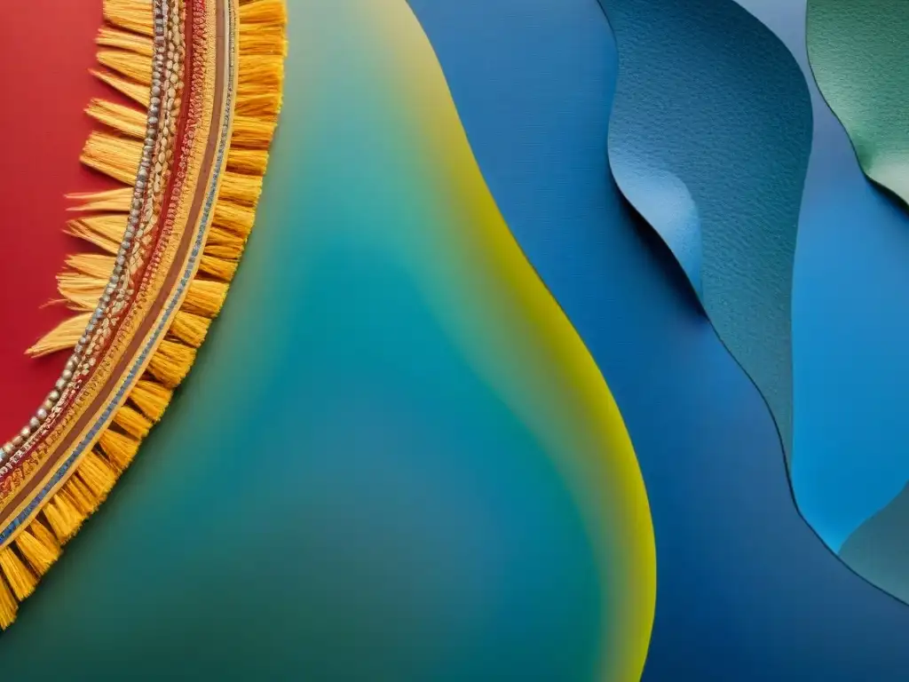 Obra de arte uruguaya contemporánea: texturas vibrantes Detalle vibrante de arte uruguayo contemporáneo con texturas en colores intensos