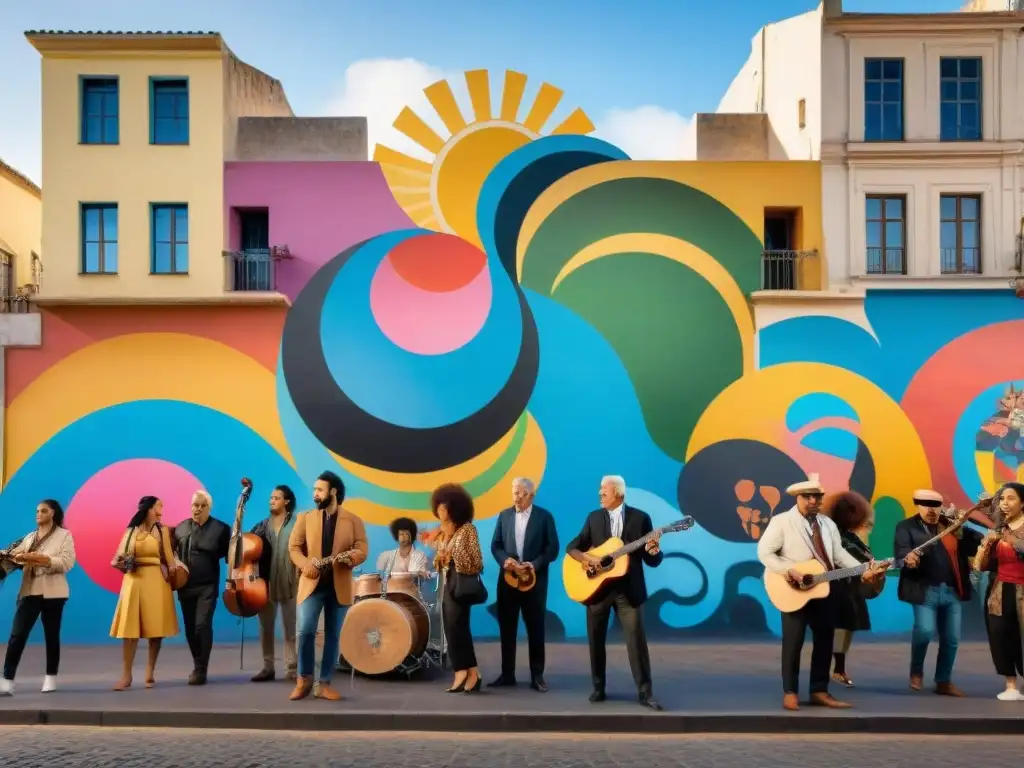 Escena de inclusión en el arte uruguayo: diversidad cultural plasmada en un vibrante mural colaborativo en la calle