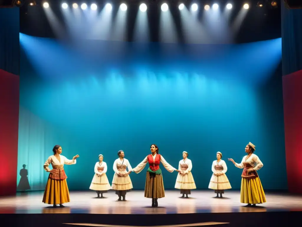 Una escena teatral impactante en Uruguay, reflejando la diversidad y la inmigración