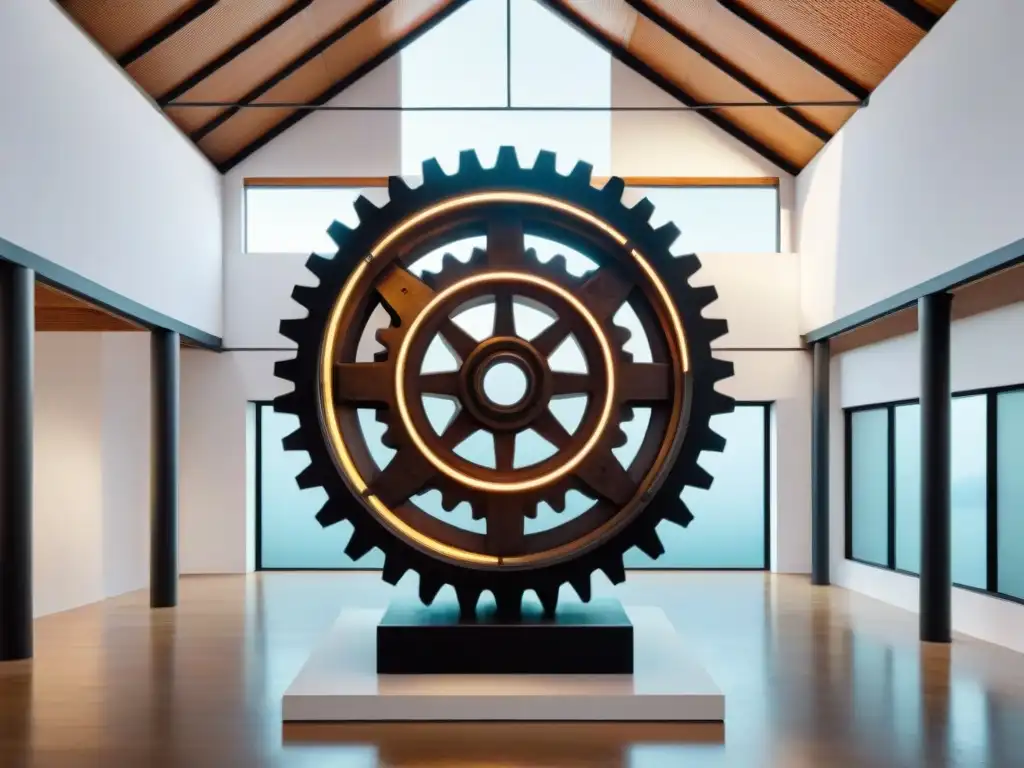 Escultura de arte contemporáneo uruguayo: reutilización de materiales industriales en galería