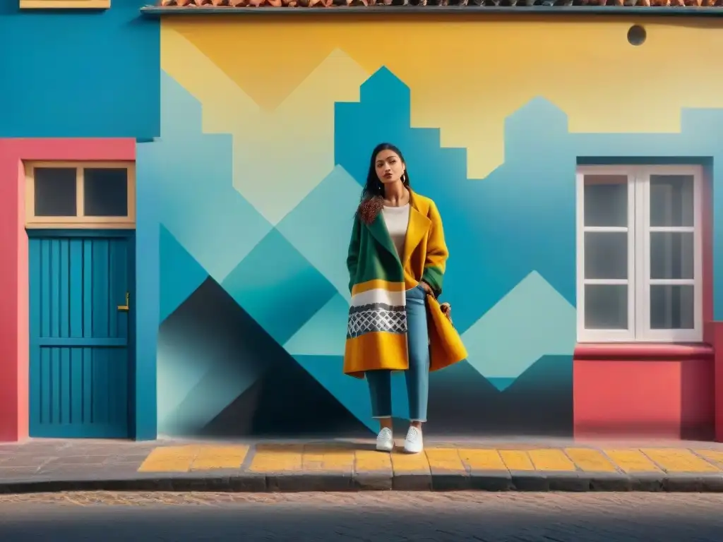 Transformación de espacios en arte comunitario en Uruguay: mural vibrante con motivos culturales y técnicas artísticas modernas