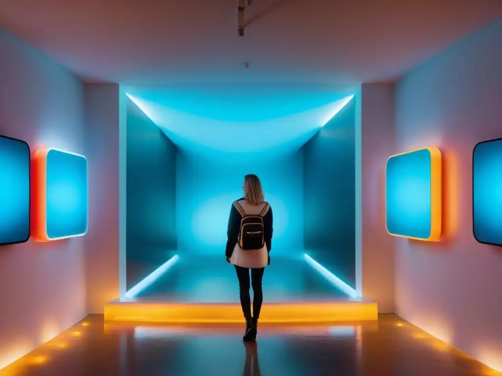 Una experiencia inmersiva en el arte contemporáneo de Uruguay: galería futurista llena de luces y tecnología innovadora