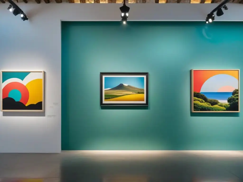 Exposición de arte vibrante en Uruguay Una exposición de arte bulliciosa en Uruguay, con pinturas abstractas vibrantes, esculturas impactantes e instalaciones reflexivas