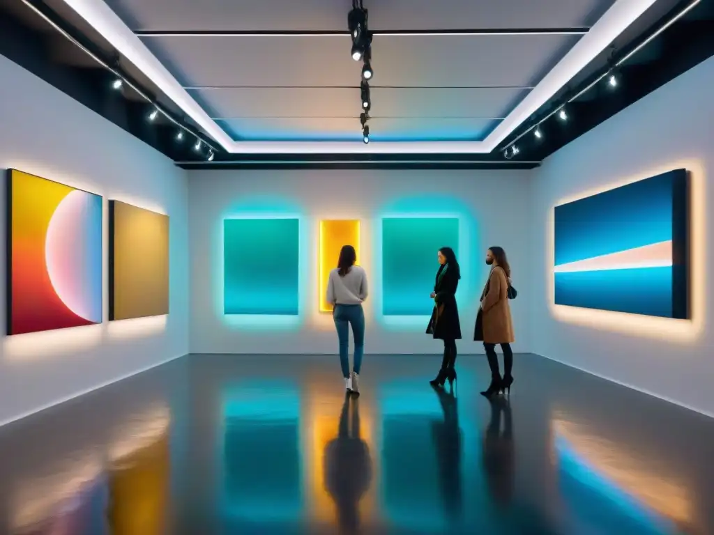 Galería de arte contemporáneo iluminada, resaltando la importancia de la luz en arte contemporáneo