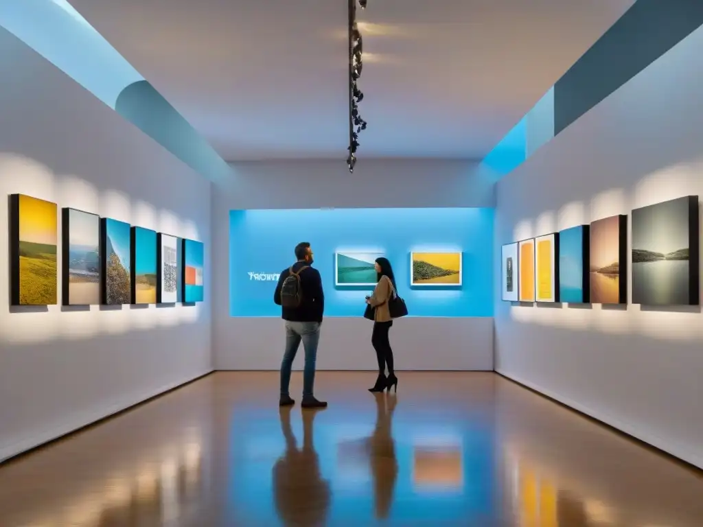 Una galería de arte contemporáneo en Uruguay rebosante de vida y color, con obras vibrantes y experiencias multisensoriales