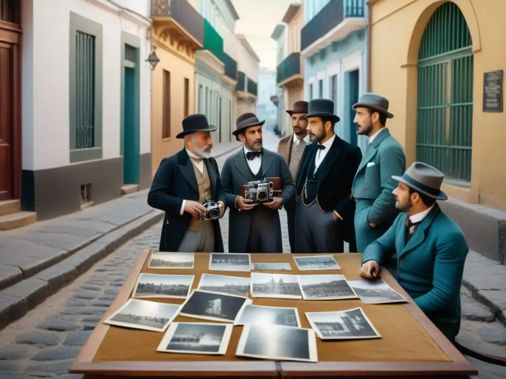 Grupo de pioneros de la fotografía documental en Uruguay, inmersos en proyectos creativos en las calles de Montevideo en los años 1900