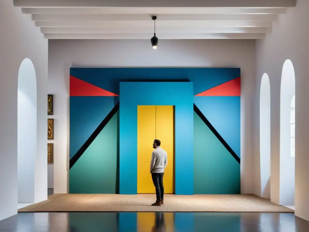 Una impactante instalación de arte contemporáneo en un centro cultural de Uruguay, fusionando motivos tradicionales con técnicas modernas