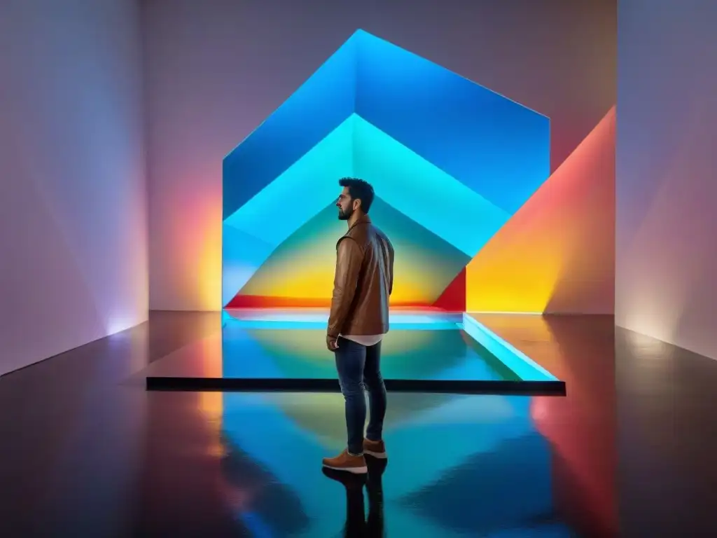 Increíble instalación de arte contemporáneo en Uruguay con proyecciones digitales interactivas en escultura geométrica