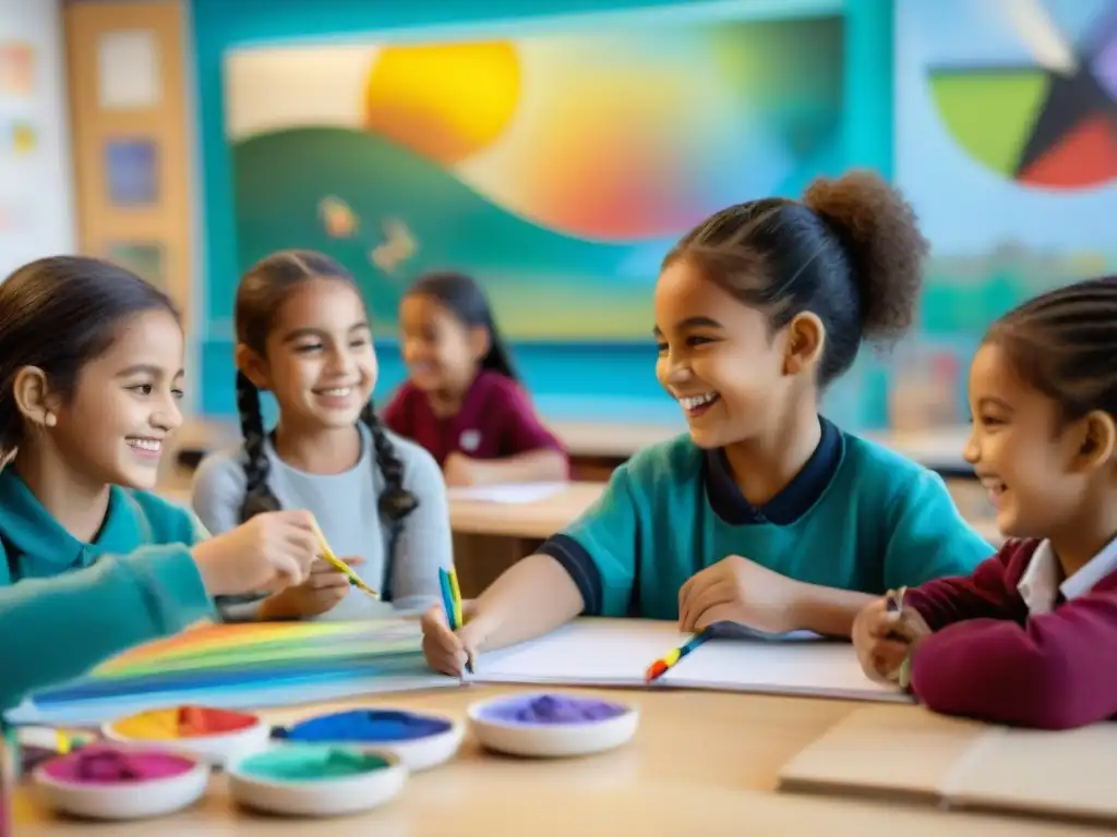 Inspirados en arte contemporáneo uruguayo, niños disfrutan creando en clase