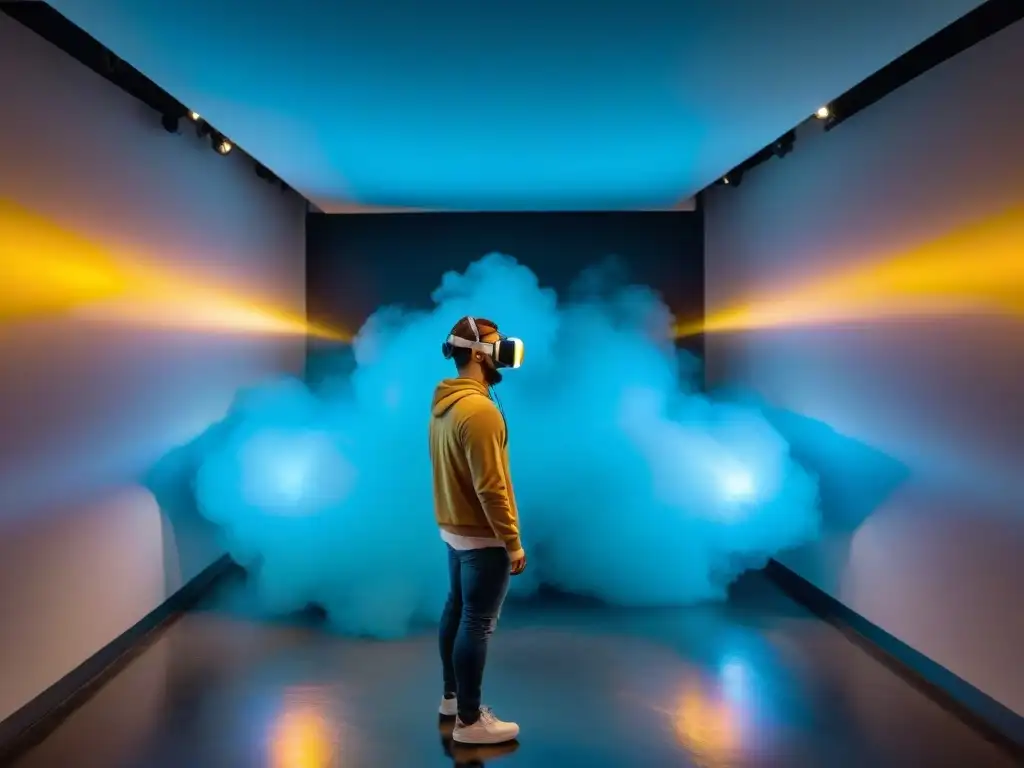 Una instalación de arte en realidad virtual en galería de arte contemporáneo en Uruguay