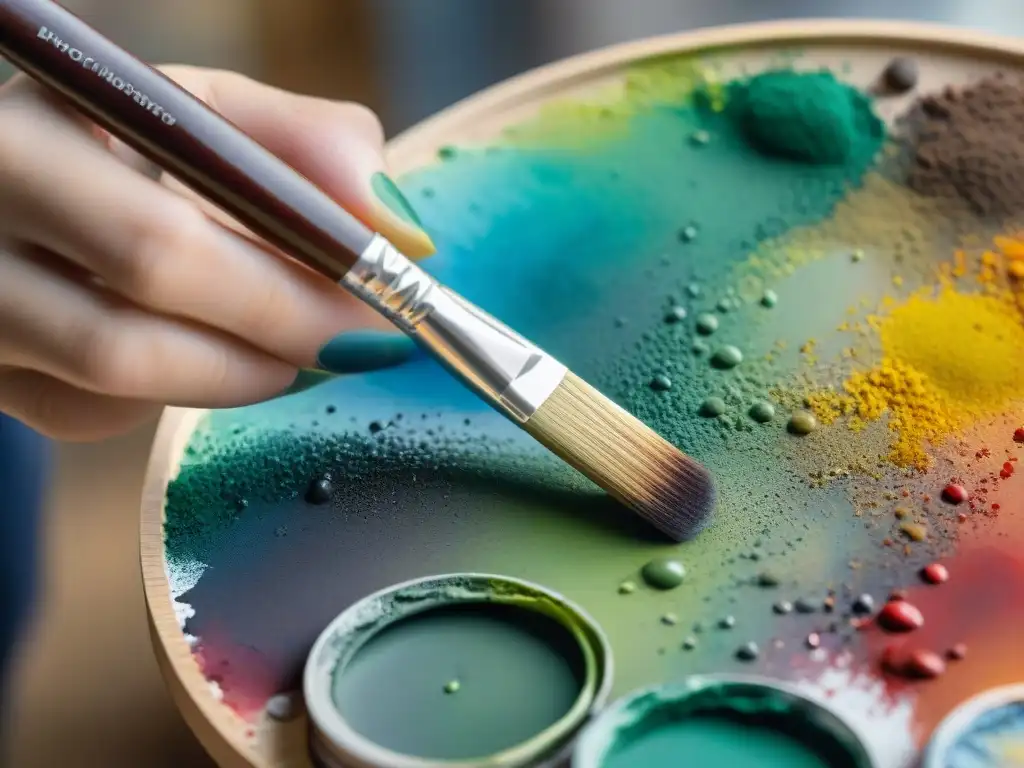 Mano de artista pintando con precisión y destreza