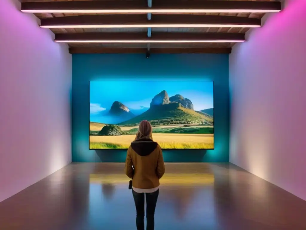 Maravilloso video arte contemporáneo en galería de Uruguay, con instalación vibrante y dinámica