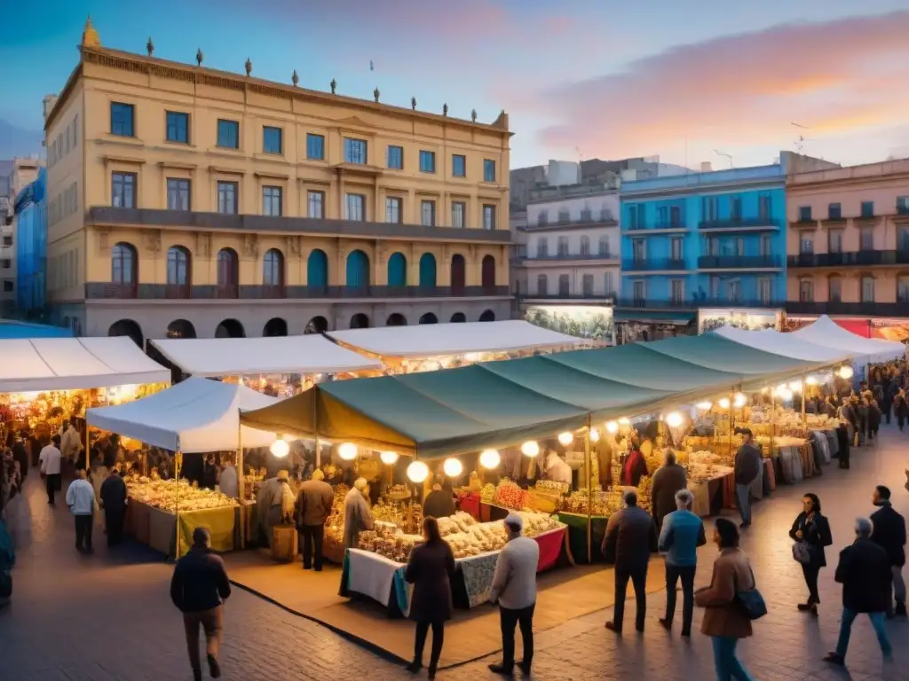 Un mercado artístico bullicioso en Montevideo, Uruguay, con colaboraciones artísticas únicas entre artistas locales y diseñadores