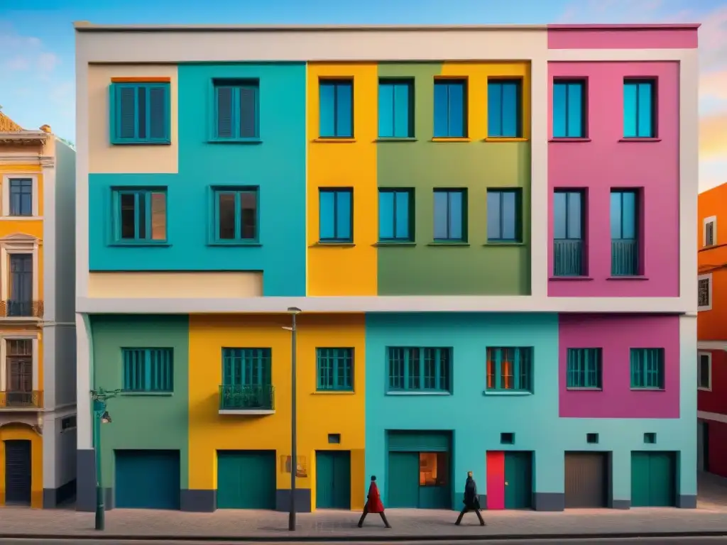 Un mural de arte callejero vibrante en Montevideo, Uruguay, reflejando la diversidad y el impacto del arte contemporáneo en la sociedad