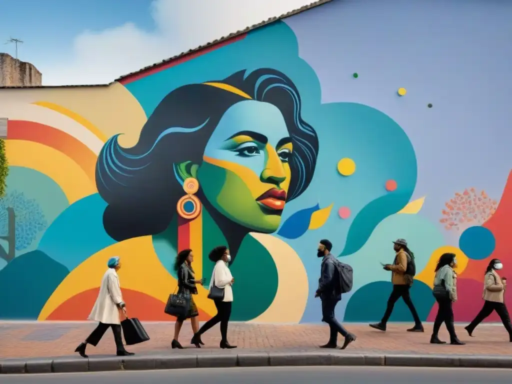 Un mural en Uruguay refleja arte contemporáneo y impacto social, con artistas dedicados y vibrante energía creativa
