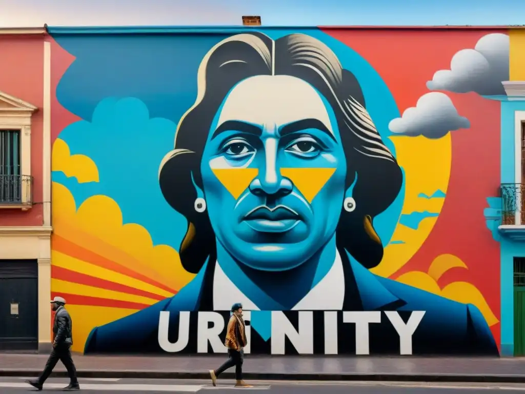 Un mural callejero vibrante en Montevideo, Uruguay, fusiona arte contemporáneo uruguayo con mensajes políticos poderosos