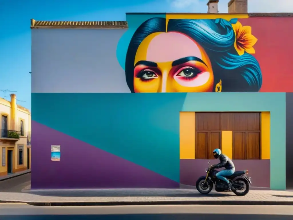 Un mural callejero vibrante en Montevideo, Uruguay, creado por jóvenes artistas emergentes