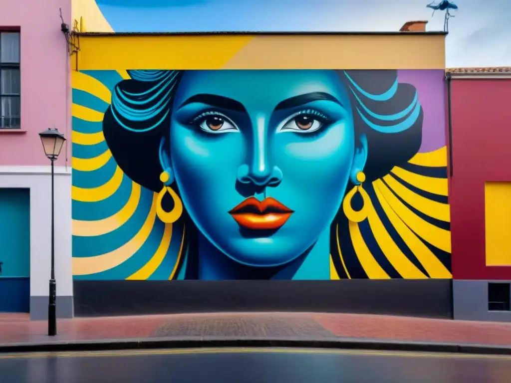 Mural callejero vibrante en Montevideo, Uruguay, fusionando diversidad y arte contemporáneo con impacto social