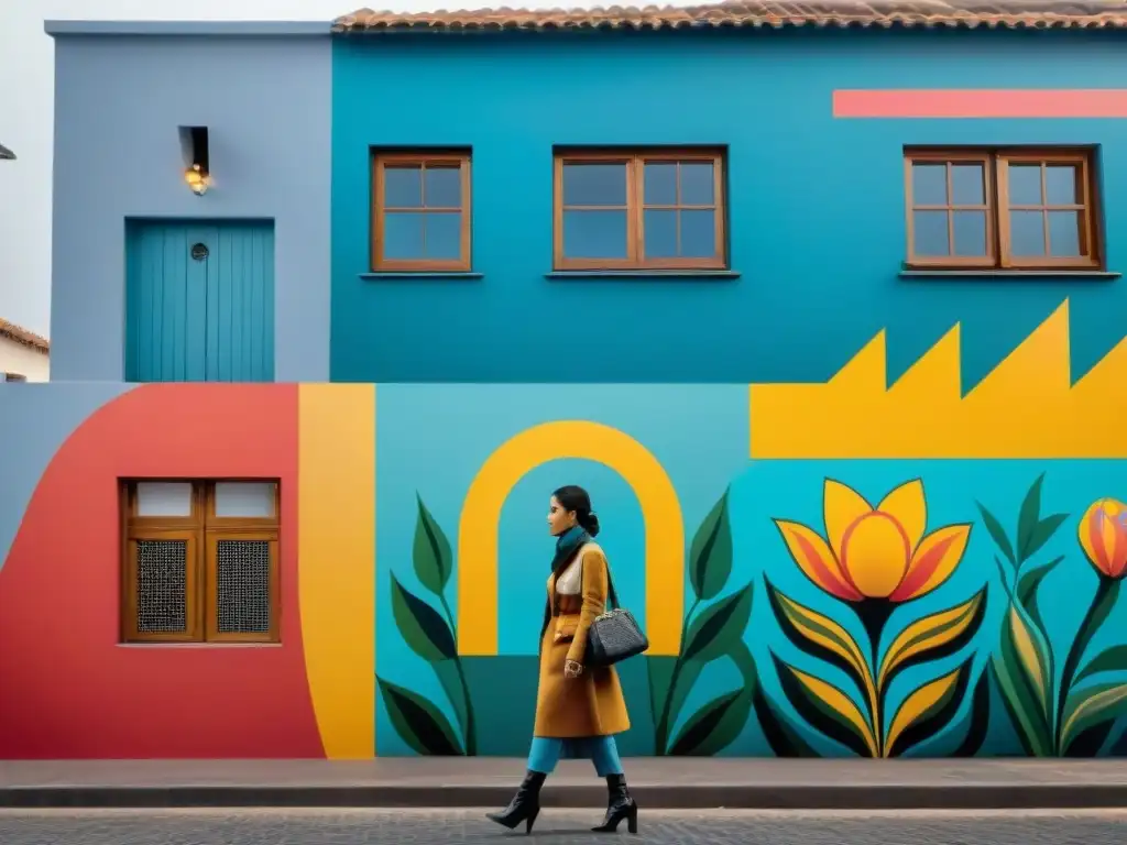 Un mural dinámico y vibrante que fusiona motivos tradicionales uruguayos con un giro artístico moderno