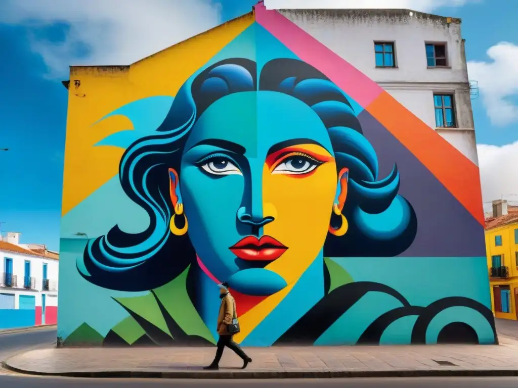 Un mural urbano vibrante en Montevideo, Uruguay, fusiona historia y arte contemporáneo uruguayo