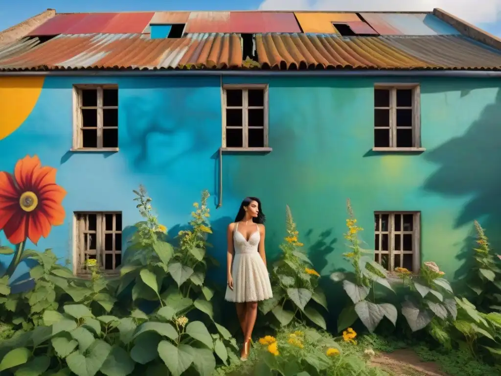 Un mural vibrante revitaliza un almacén abandonado en Uruguay, fusionando arte tradicional con influencias modernas