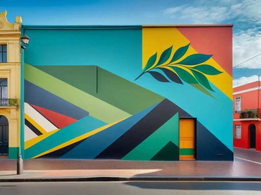 Un mural vibrante de arte contemporáneo uruguayo sostenible en Montevideo