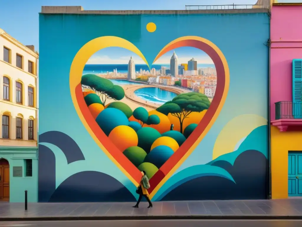 Un mural vibrante en Montevideo fusiona arte urbano y cultura local con impactante realismo