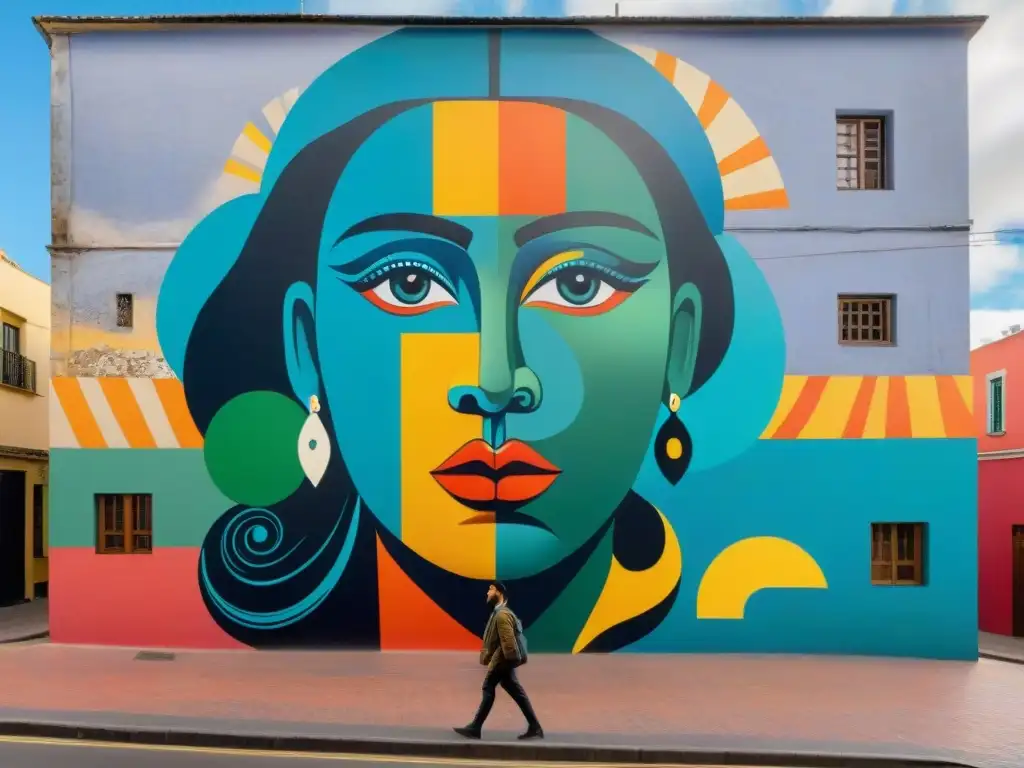 Un mural vibrante en Montevideo que fusiona arte uruguayo tradicional con influencias globales