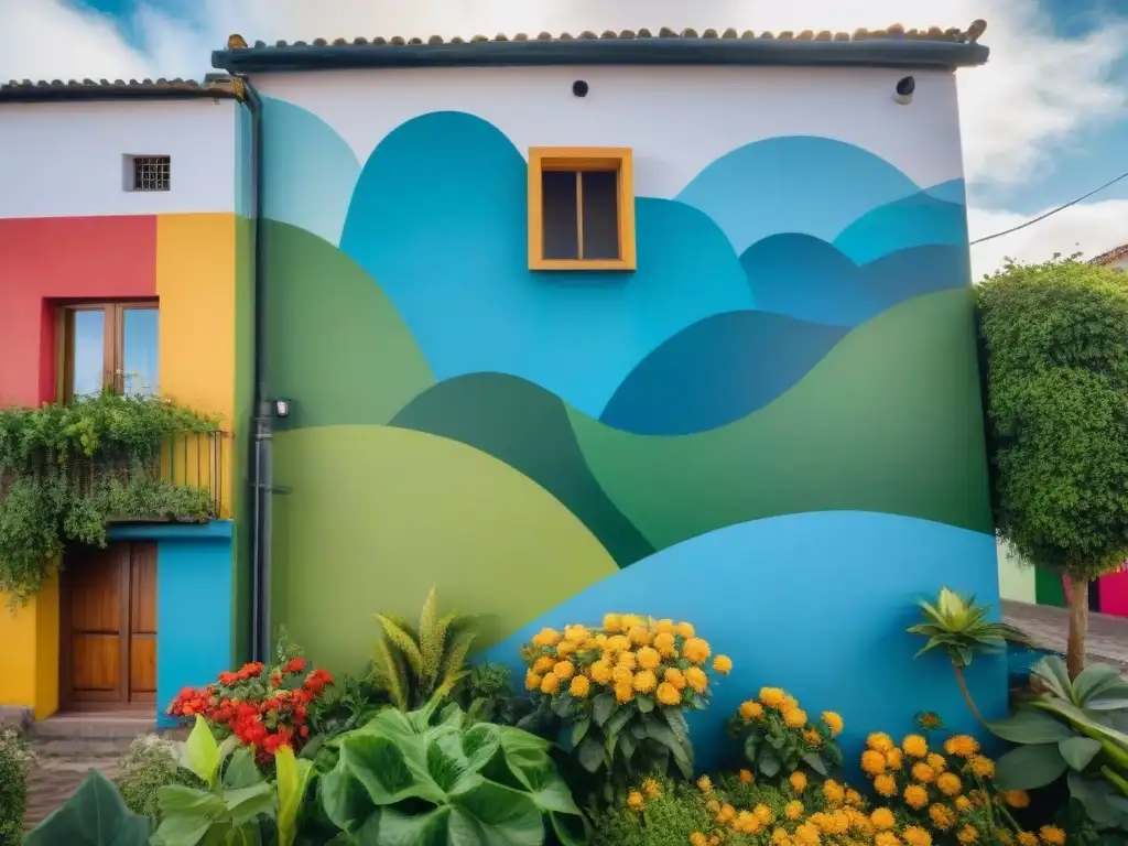 Un mural vibrante en un barrio de Uruguay, muestra diversidad y unión en proyectos artísticos barrios Uruguay