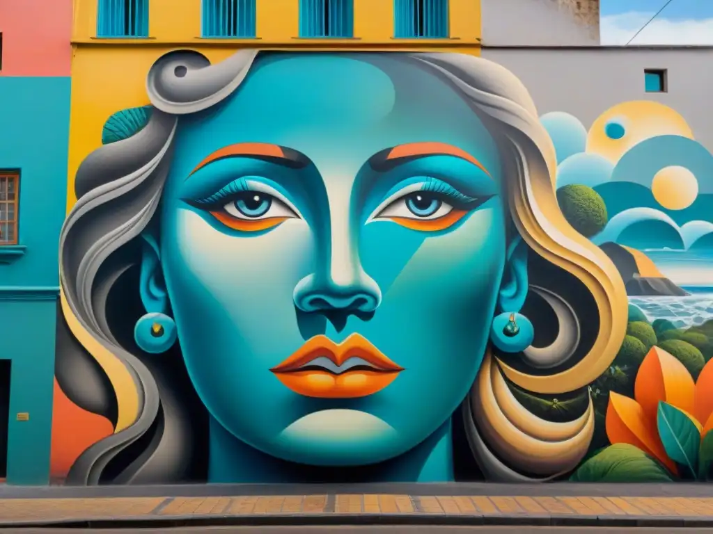 Un mural vibrante y cautivador en Montevideo, Uruguay