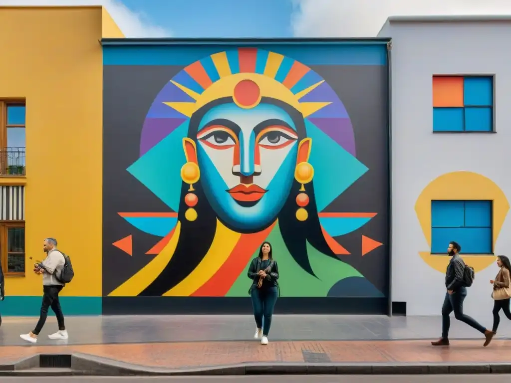 Un mural vibrante en un centro cultural de arte contemporáneo en Uruguay