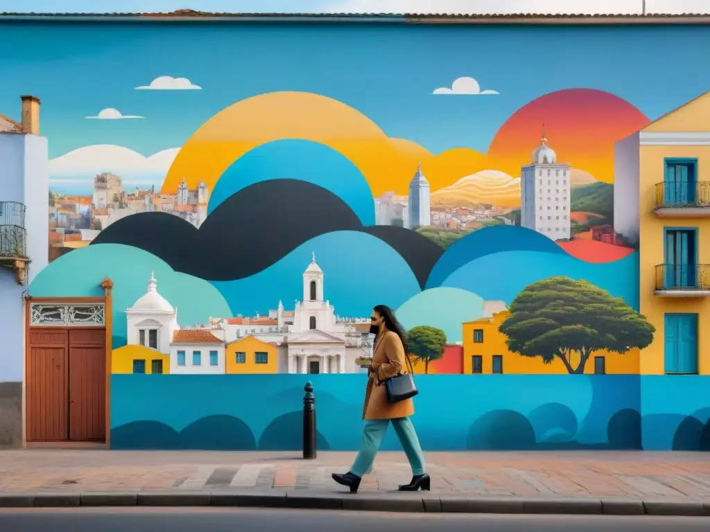 Un mural vibrante y colorido que muestra la evolución del arte urbano en Uruguay