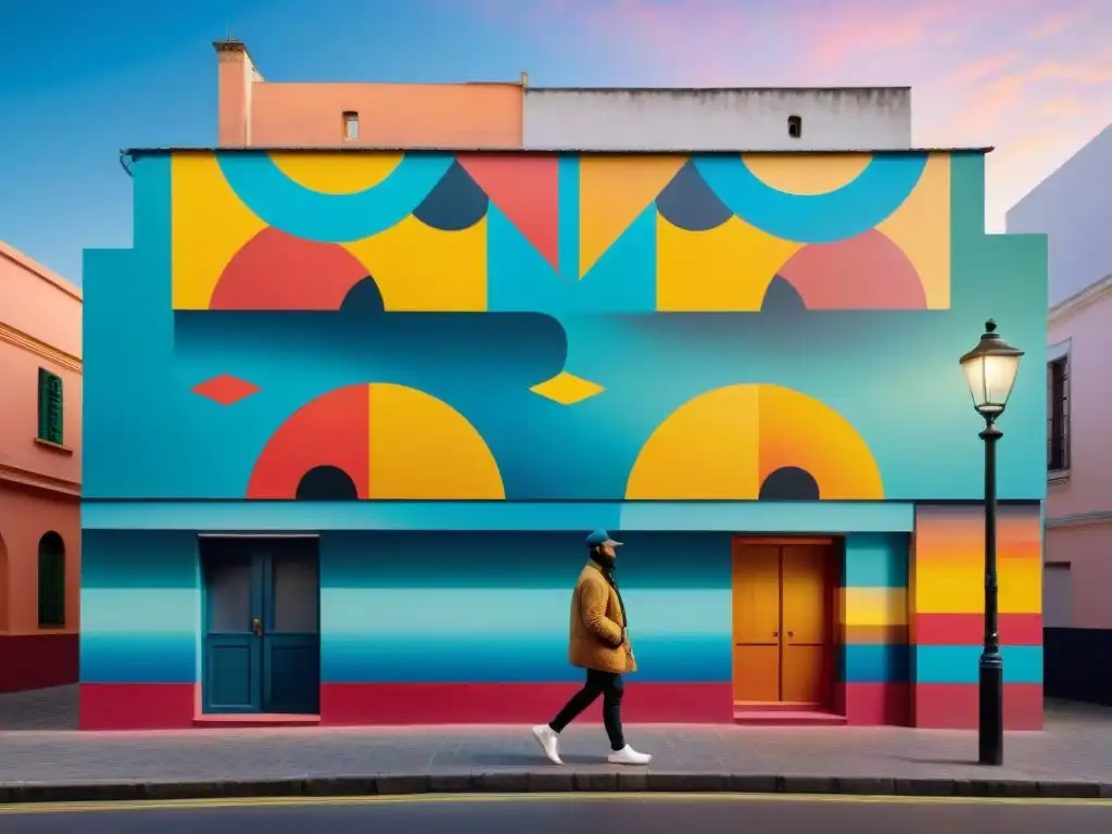 Un mural vibrante y colorido en Montevideo que fusiona arte tradicional y moderno