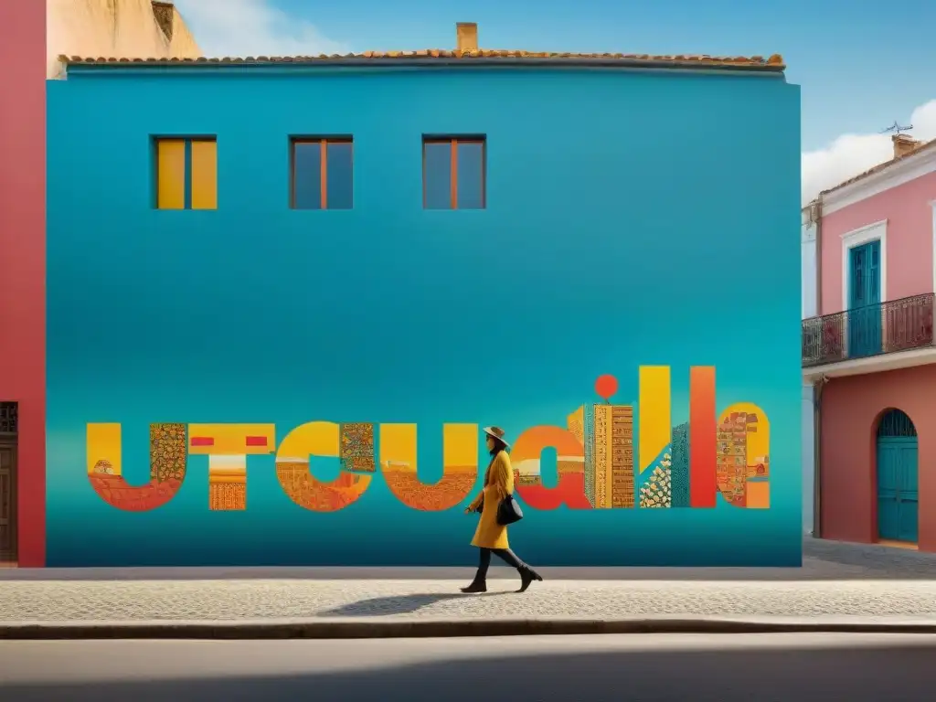 Un mural vibrante y detallado en Montevideo, Uruguay, fusionando arte tradicional con técnicas modernas