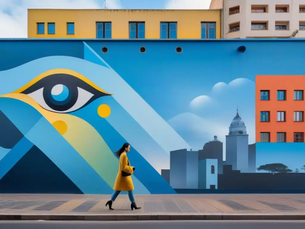 Un mural vibrante y detallado en Montevideo, Uruguay, muestra la creatividad de las intervenciones artísticas contemporáneas en Uruguay