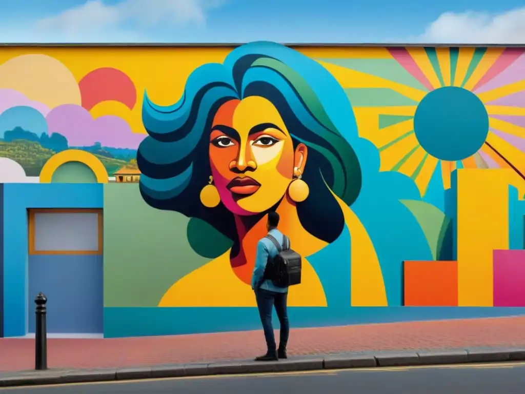 Un mural vibrante y dinámico que refleja la diversidad cultural y la innovación en arte contemporáneo en Uruguay