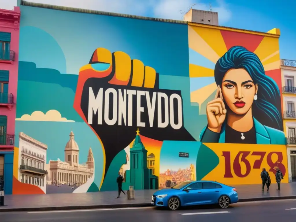 Un mural vibrante en Montevideo, Uruguay, muestra diversidad y activismo social