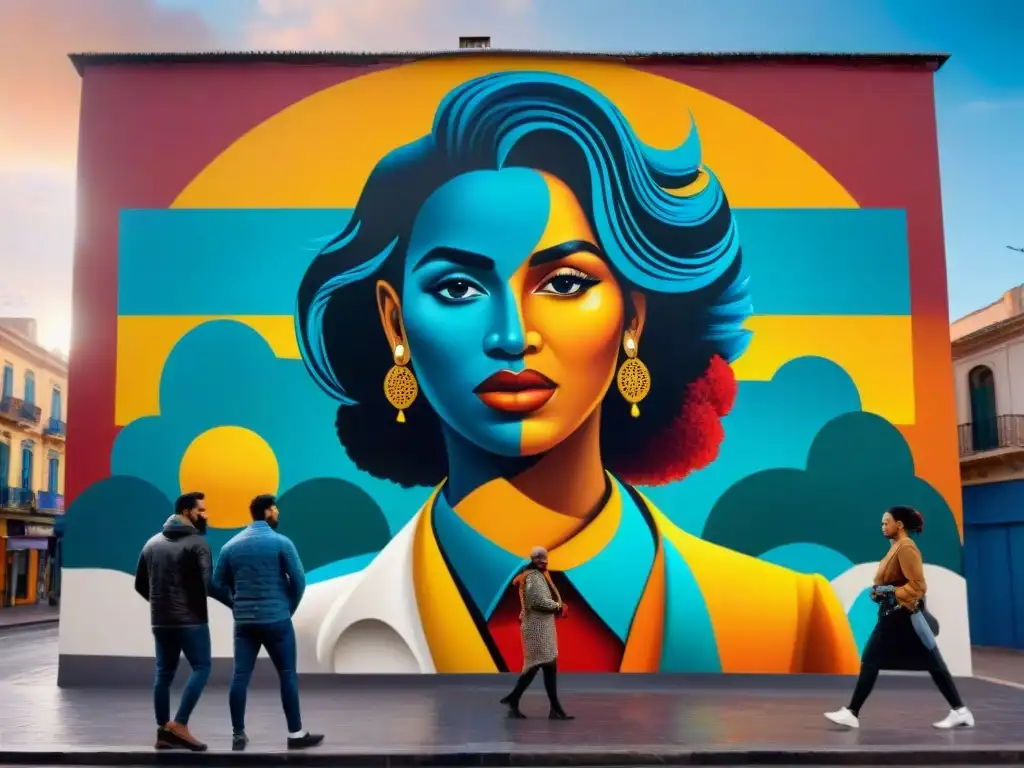 Mural vibrante en Montevideo, Uruguay, muestra diversidad y unidad