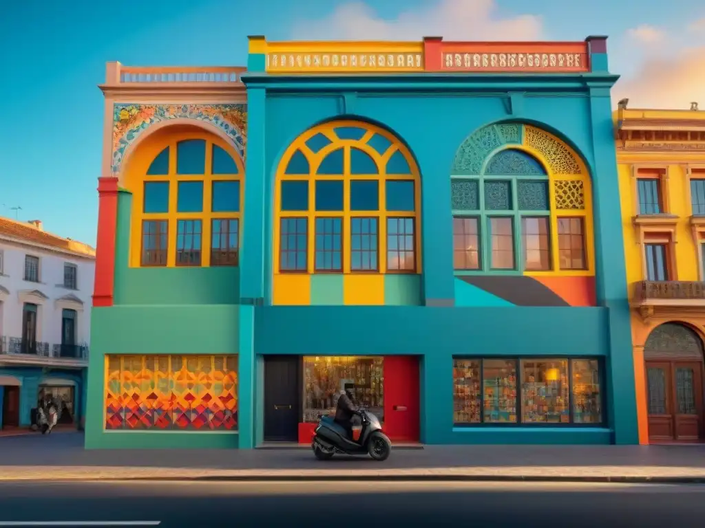 Un mural vibrante en Montevideo muestra diversidad y unidad, rodeado de formas y patrones coloridos que simbolizan la comunidad y el cambio social